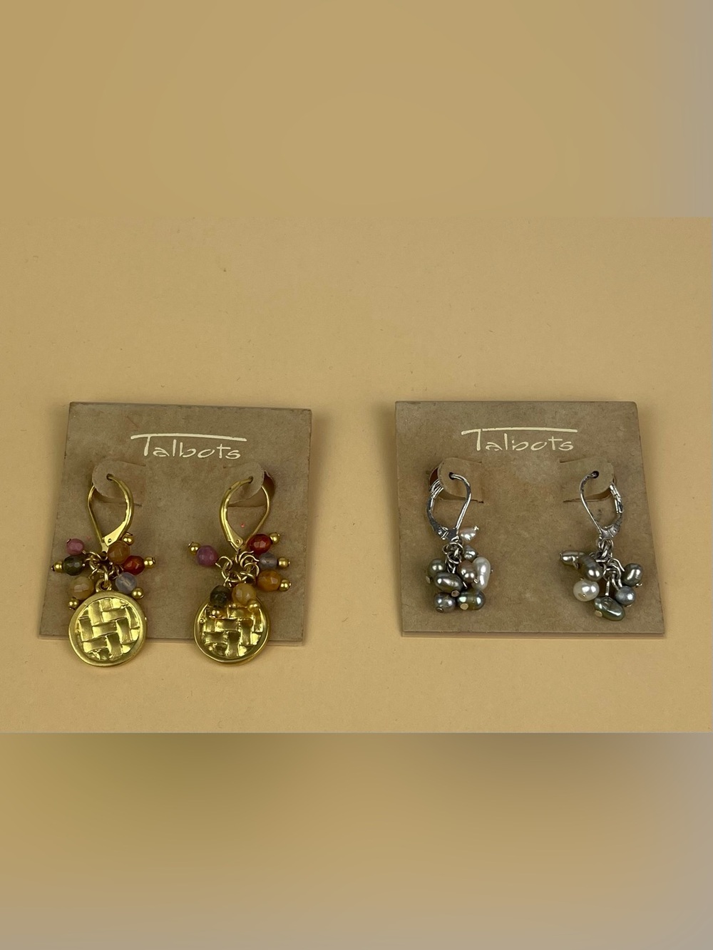 Talbots Earrings - Set of 2 Gold Tone/Silver Tone